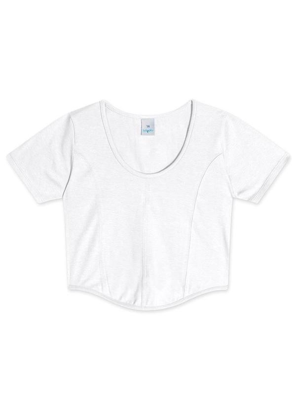 Hapier - Blusa Cropped Manga Curta Juvenil Branco 1