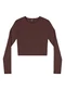 Gloss - Blusa Cropped Ribana Canelada Juvenil Marrom - variação:  