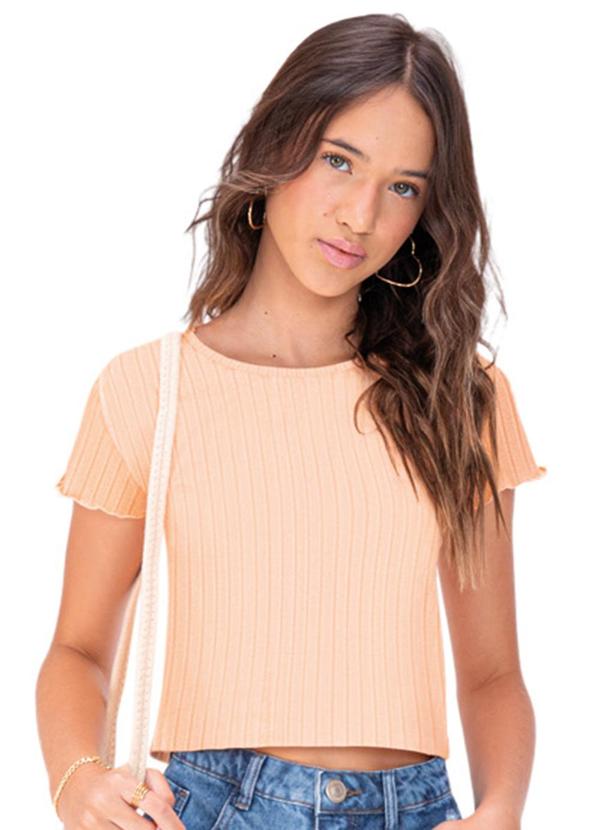 Amora - Blusa Cropped Teen Menina Laranja