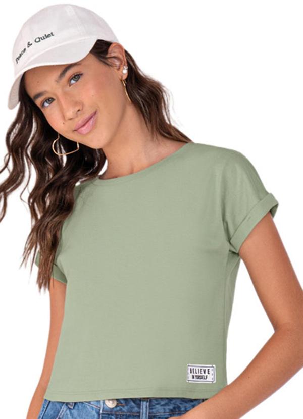 Amora - Blusa Cropped Teen Menina Verde