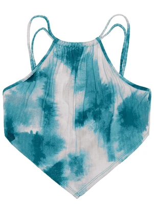 Minty - Blusa de Alça Juvenil Ribana Canelada Verde - MINTY