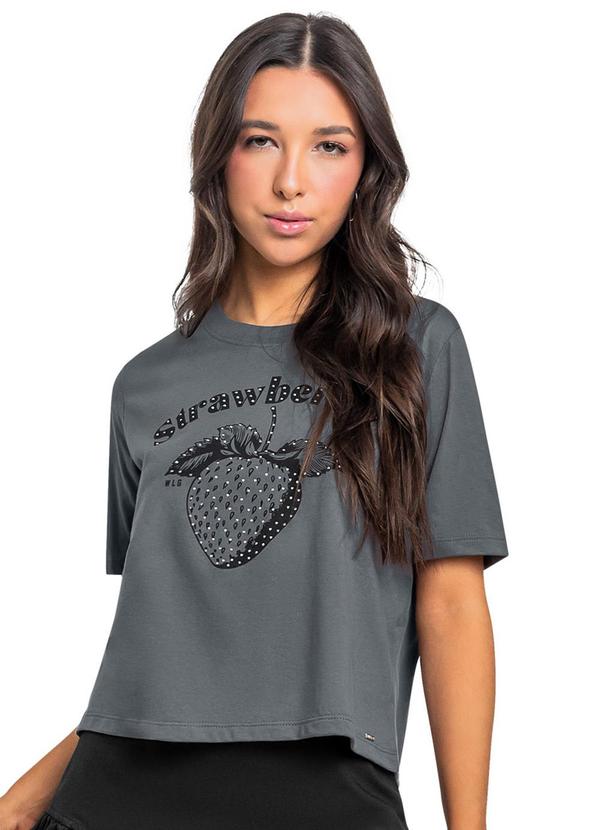 Gloss - Blusa de Morango Juvenil Cinza