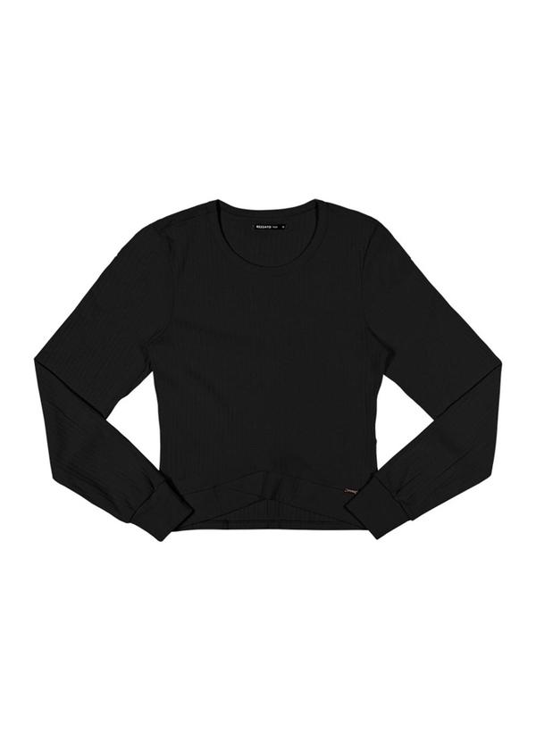 Rezzato - Blusa Detalhe Barra Canelada Feminino Preto