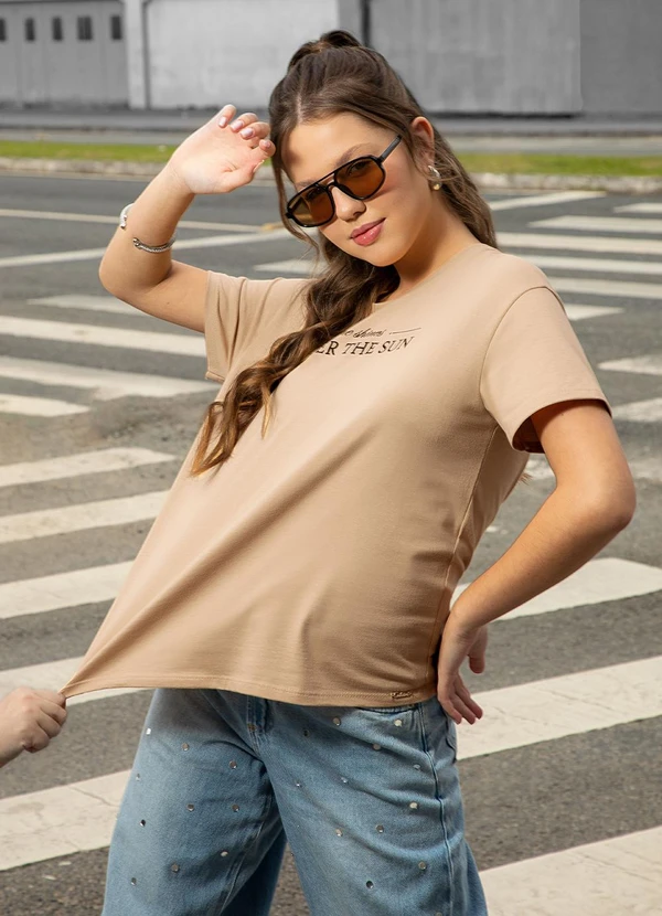 Cativa Teen - Blusa em Algodão Bege