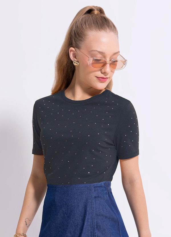 Cativa You - Blusa em Algodão Cinza Escuro