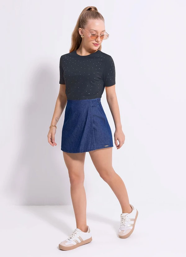 Cativa Teen - Blusa em Algodão Cinza Escuro 4