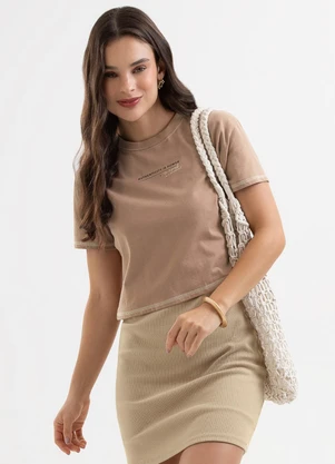 Cativa You - Blusa em Algodão com Estampa Marrom - CATIVA YOU