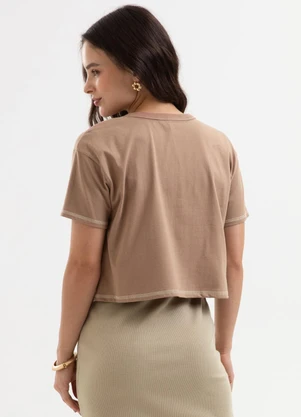 Cativa You - Blusa em Algodão com Estampa Marrom - CATIVA YOU