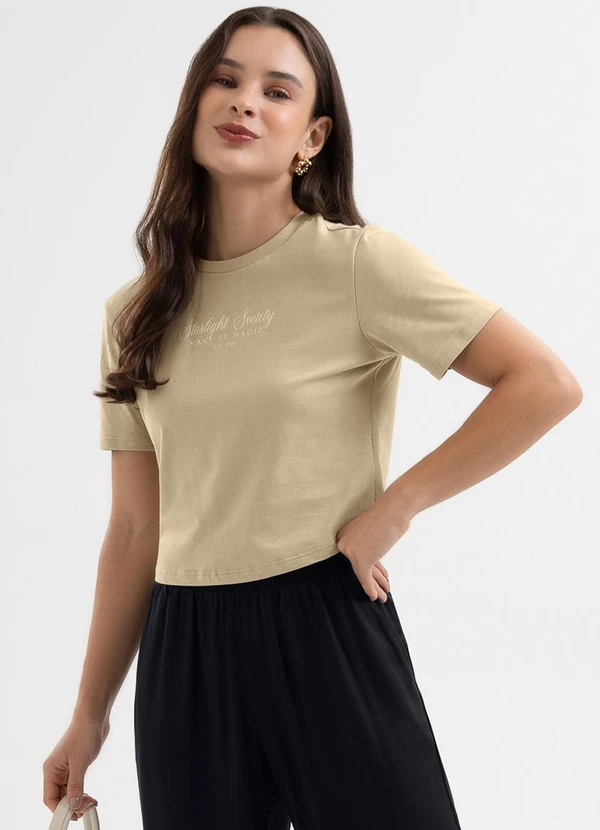 Cativa You - Blusa em Algodão com Estampa Marrom