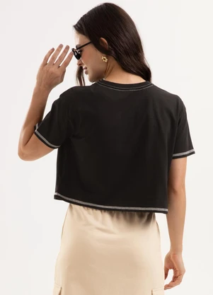Cativa You - Blusa em Algodão com Estampa Preto - CATIVA YOU