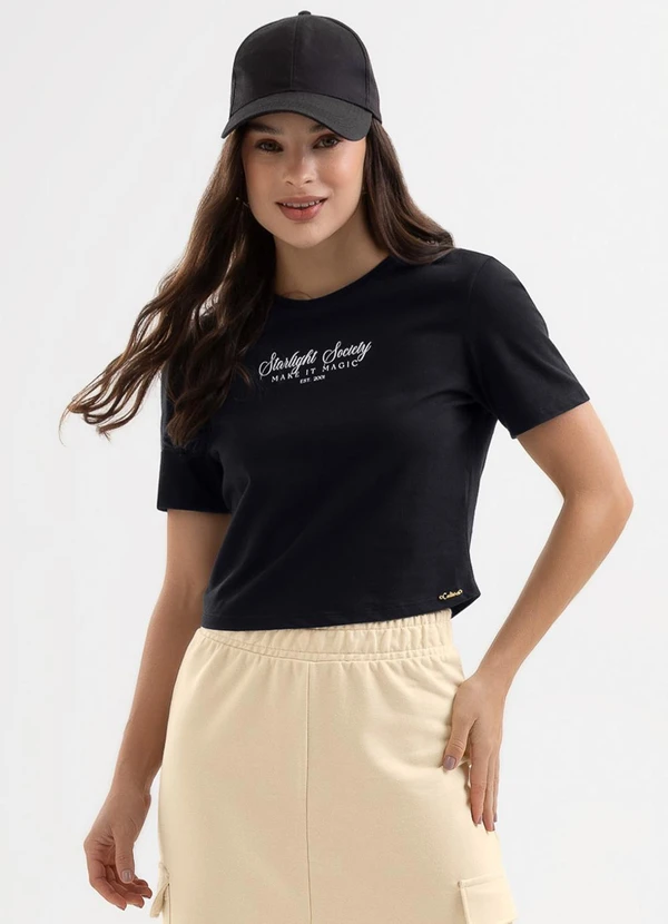 Cativa You - Blusa em Algodão com Estampa Preto