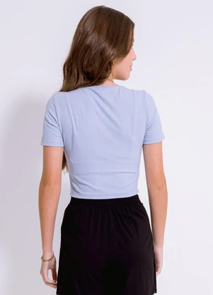 Cativa You - Blusa em Canelado Azul - CATIVA YOU
