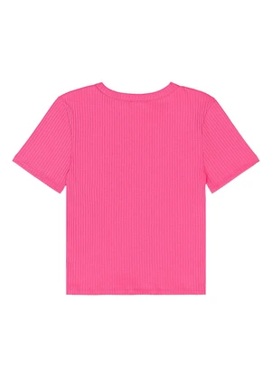 Gloss - Blusa em Ribana Canelada Juvenil Rosa - GLOSS