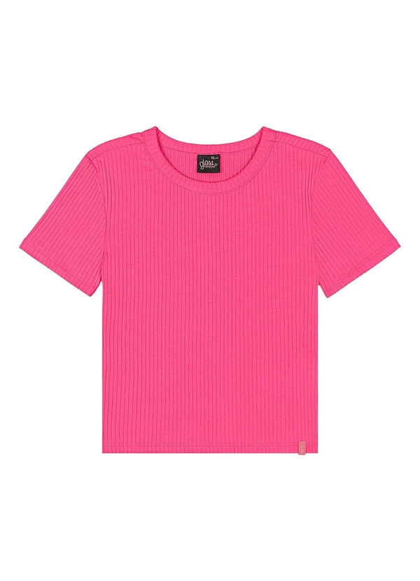 Gloss - Blusa em Ribana Canelada Juvenil Rosa