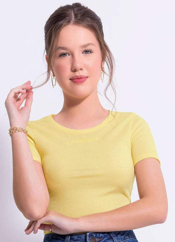 Cativa You - Blusa em Tecido Texturizado Amarelo