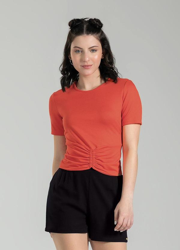 Cativa Teen - Blusa em Viscose Laranja Escuro