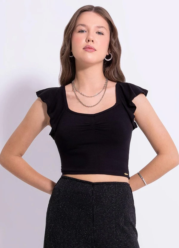 Cativa Teen - Blusa em Viscose Preto 1