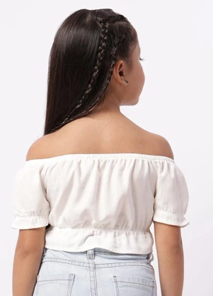 Torra - Blusa Infantil Cropped Ciganinha Branca - TORRA