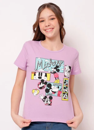 Torra - Blusa Juvenil Algodão Mickey Lilás - TORRA