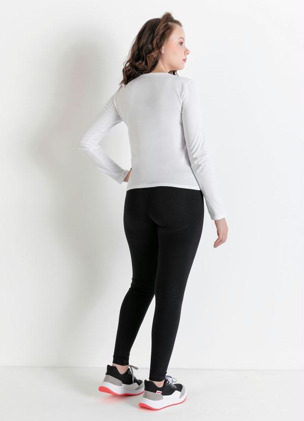 Queima Estoque - Blusa Juvenil Branca com Decote Redondo 4