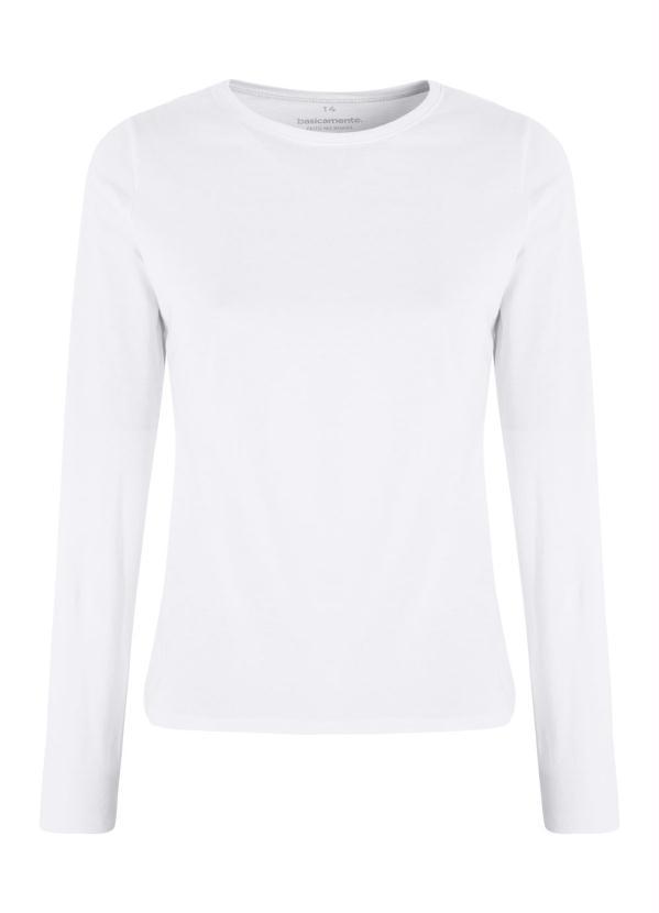 Queima Estoque - Blusa Juvenil Branca com Decote Redondo 5