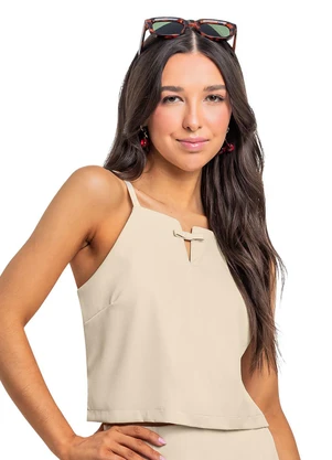 Gloss - Blusa Juvenil com Alças Bege - GLOSS