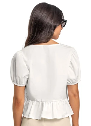 Gloss - Blusa Juvenil com Laços Bege - GLOSS