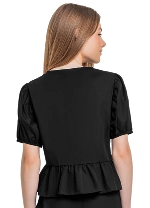 Gloss - Blusa Juvenil com Laços Preto - GLOSS