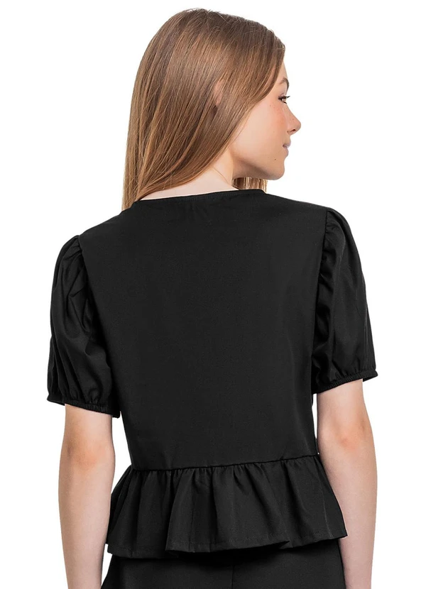 Gloss - Blusa Juvenil com Laços Preto 2