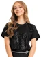 Gloss - Blusa Juvenil com Paetê para Menina Branco - variação: Preto