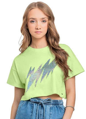 Gloss - Blusa Juvenil com Paetê Verde - GLOSS
