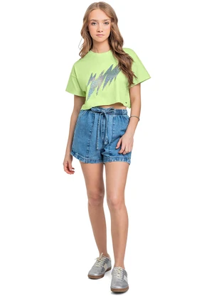 Gloss - Blusa Juvenil com Paetê Verde - GLOSS