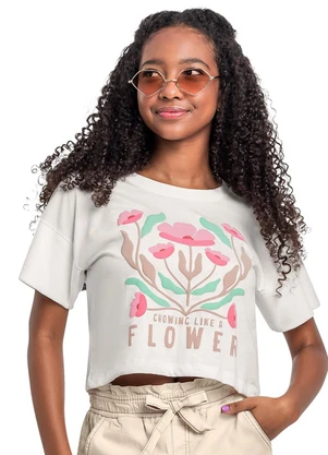 Gloss - Blusa Juvenil com Puff Bege - GLOSS