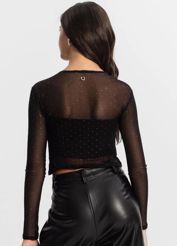 Minty - Blusa Juvenil com Sobreposição Preto 2