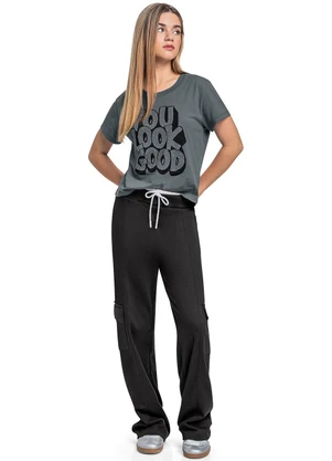 Gloss - Blusa Juvenil com Strass Cinza - GLOSS
