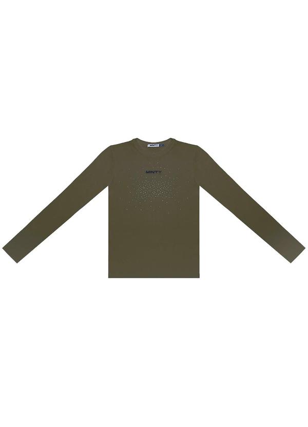 Minty - Blusa Juvenil com Strass Manga Longa Verde