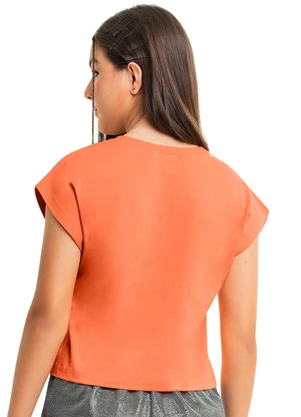 Gloss - Blusa Juvenil com Strass para Menina Laranja - GLOSS
