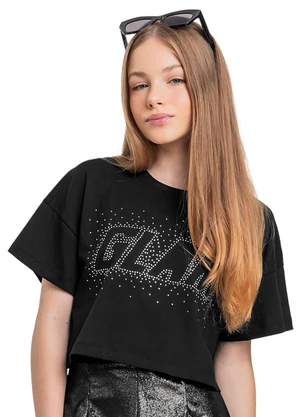 Gloss - Blusa Juvenil com Strass Preto - GLOSS