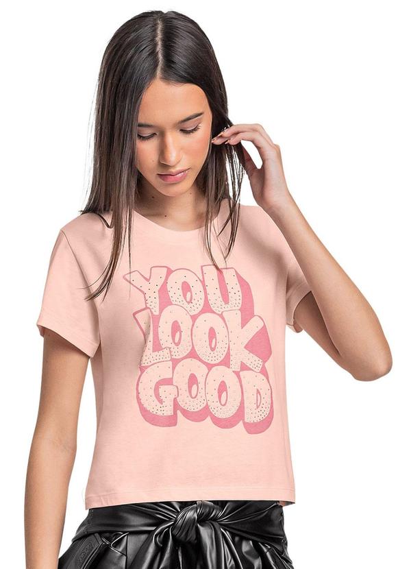 Gloss - Blusa Juvenil com Strass Rosa