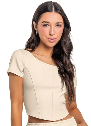 Gloss - Blusa Juvenil Cotton Bege - GLOSS