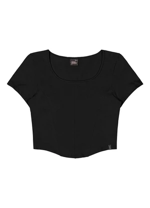 Gloss - Blusa Juvenil Cotton Preto - GLOSS