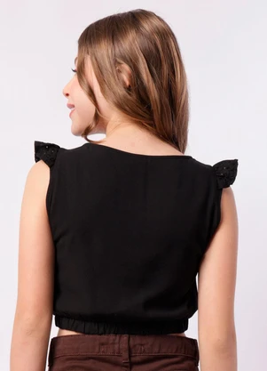 Torra - Blusa Juvenil Cropped Canelada Branca - TORRA