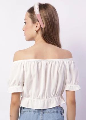 Torra - Blusa Juvenil Cropped Ciganinha Viscose Branca - TORRA