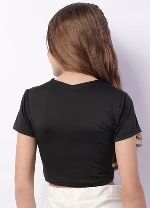 Torra - Blusa Juvenil Cropped Suplex Preta - TORRA