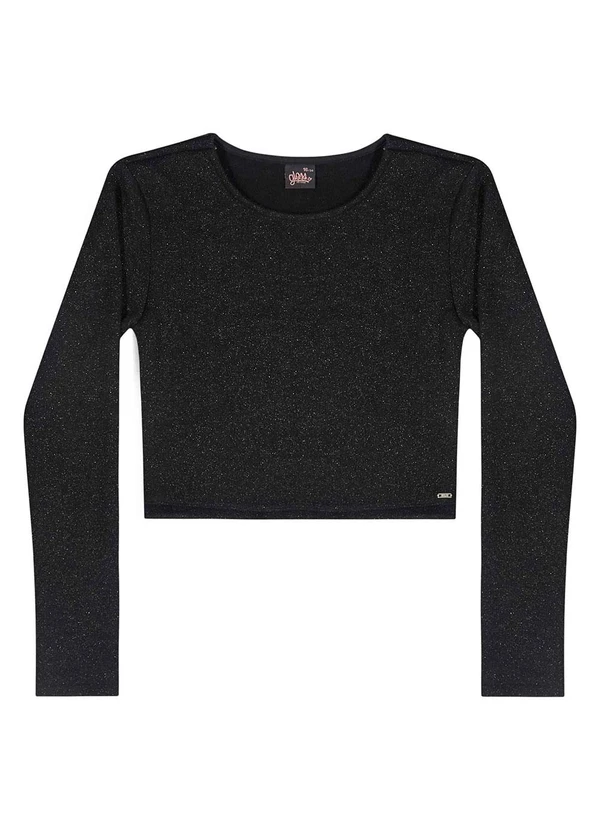 Gloss - Blusa Juvenil em Malha Lurex Preto 4