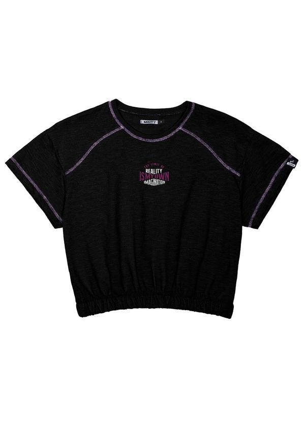 Minty - Blusa Juvenil em Meia Malha Preto