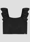 Based. - Blusa Juvenil em Viscose Twill com Babados Rosa - variação: Preto