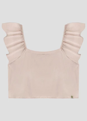 Based. - Blusa Juvenil em Viscose Twill com Babados Rosa - BASED.