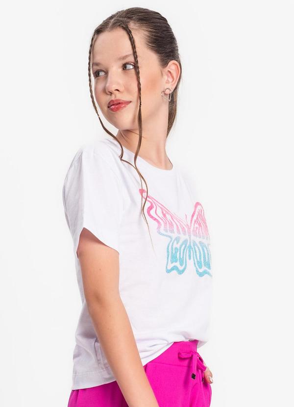 Minty - Blusa Juvenil Estampa de Borboleta Branco