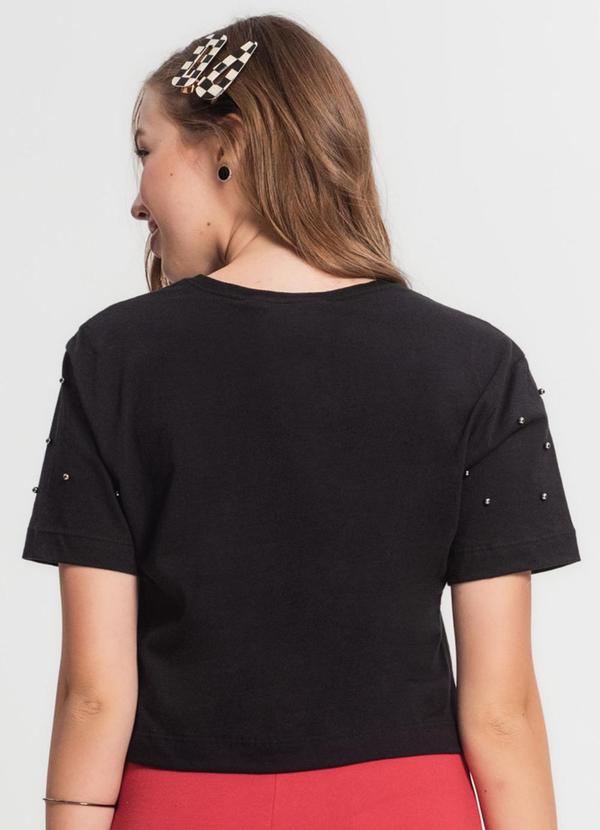 Minty - Blusa Juvenil Feminina com Pérolas Preto 2